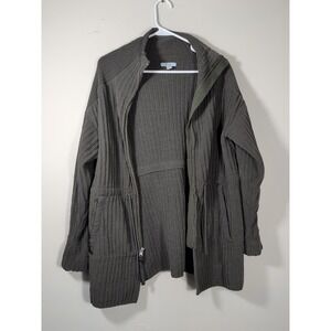 FLX Cardigan  Forest Green Sweater Front Full Zip Size M